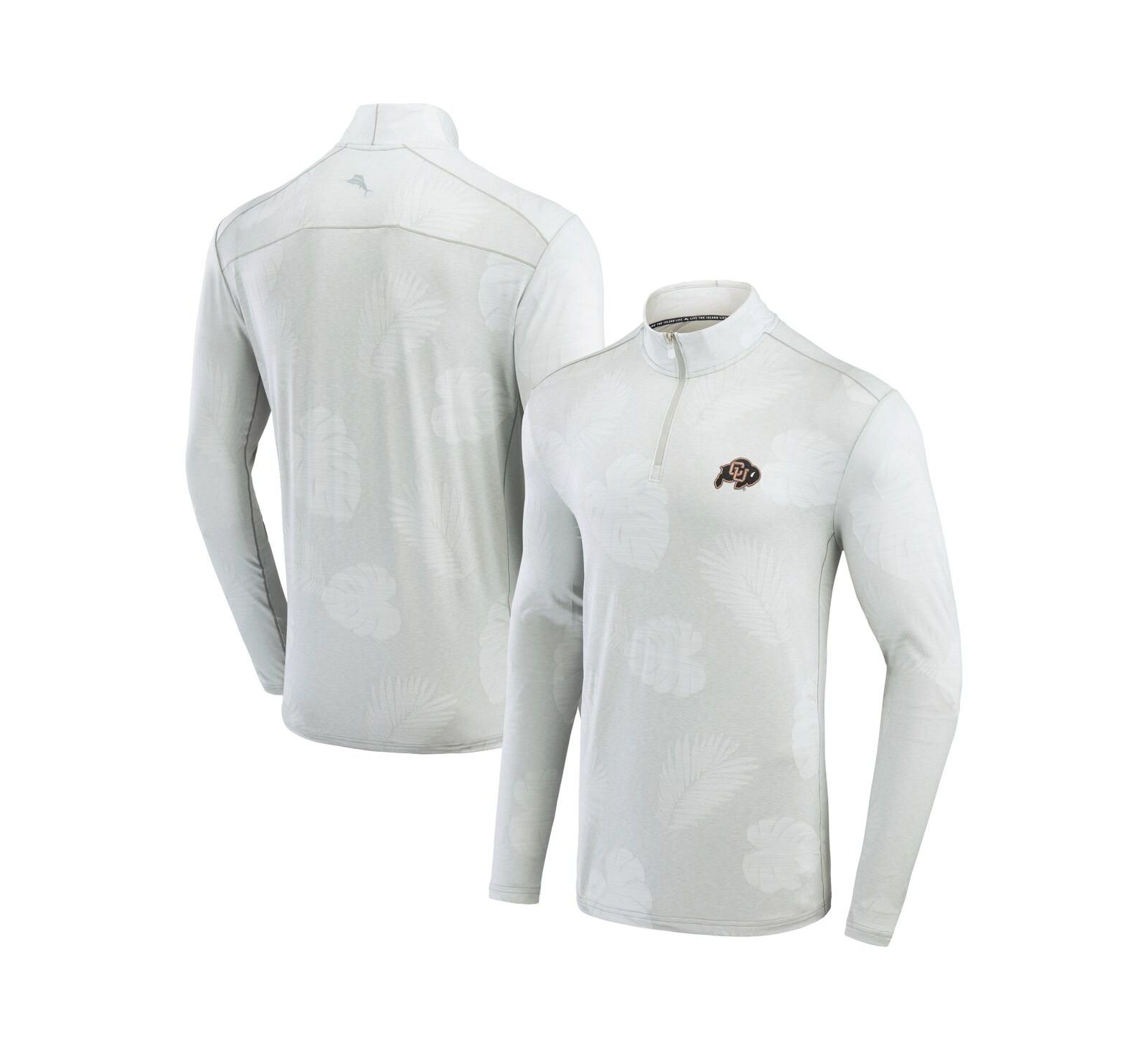 Свитшот мужской Tommy Bahama Gray Colorado Buffaloes Delray Frond IslandZone Half-Zip