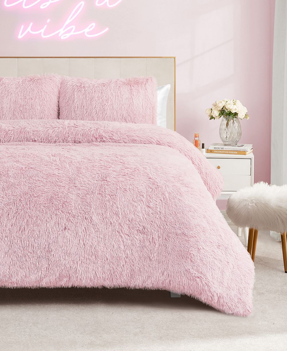 Juicy Couture Shaggy Faux Fur 3-Pc. Comforter Set, Full/Queen