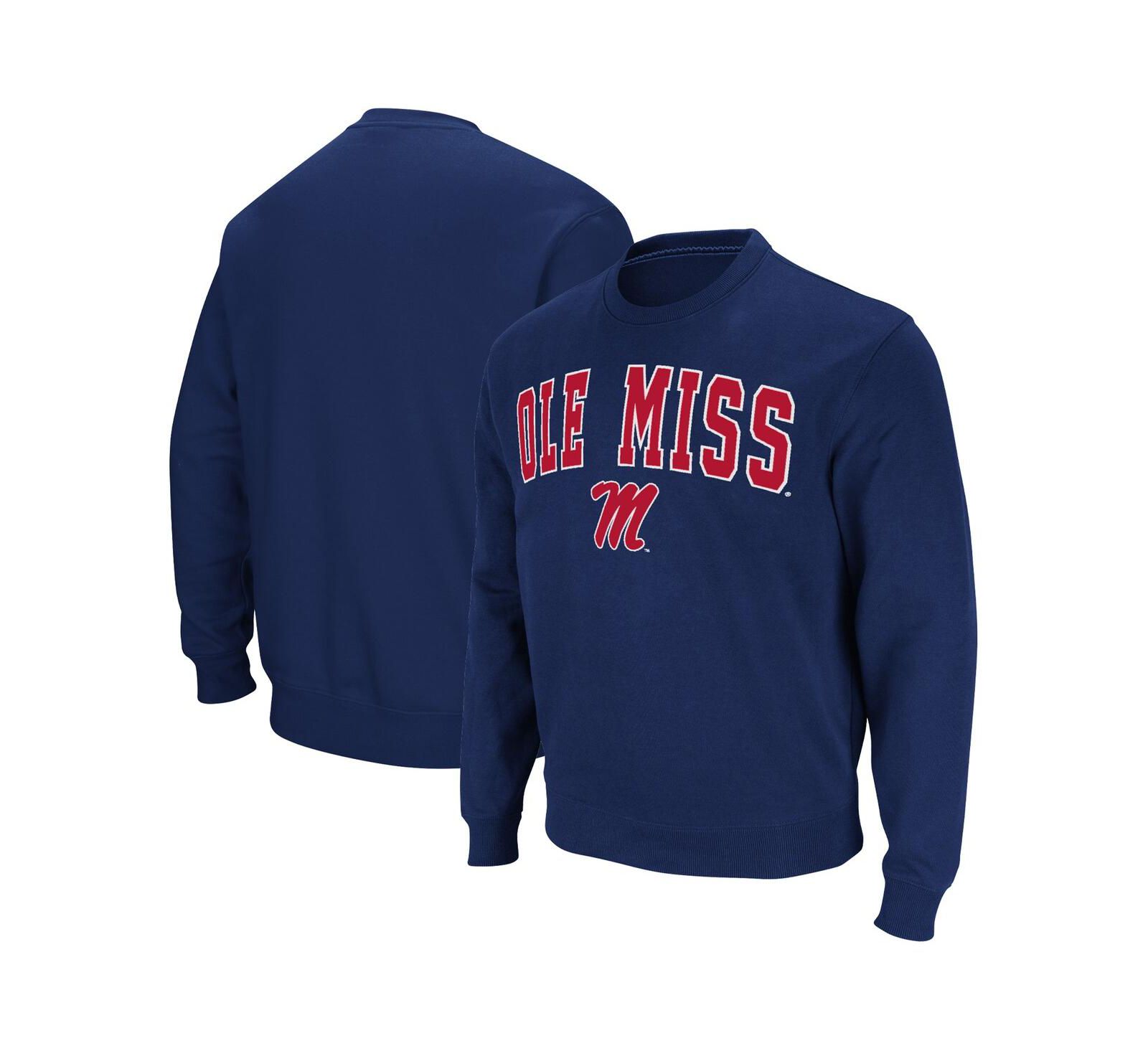 Мужское свитшот-пуловер Colosseum Navy Ole Miss Rebels с логотипом
