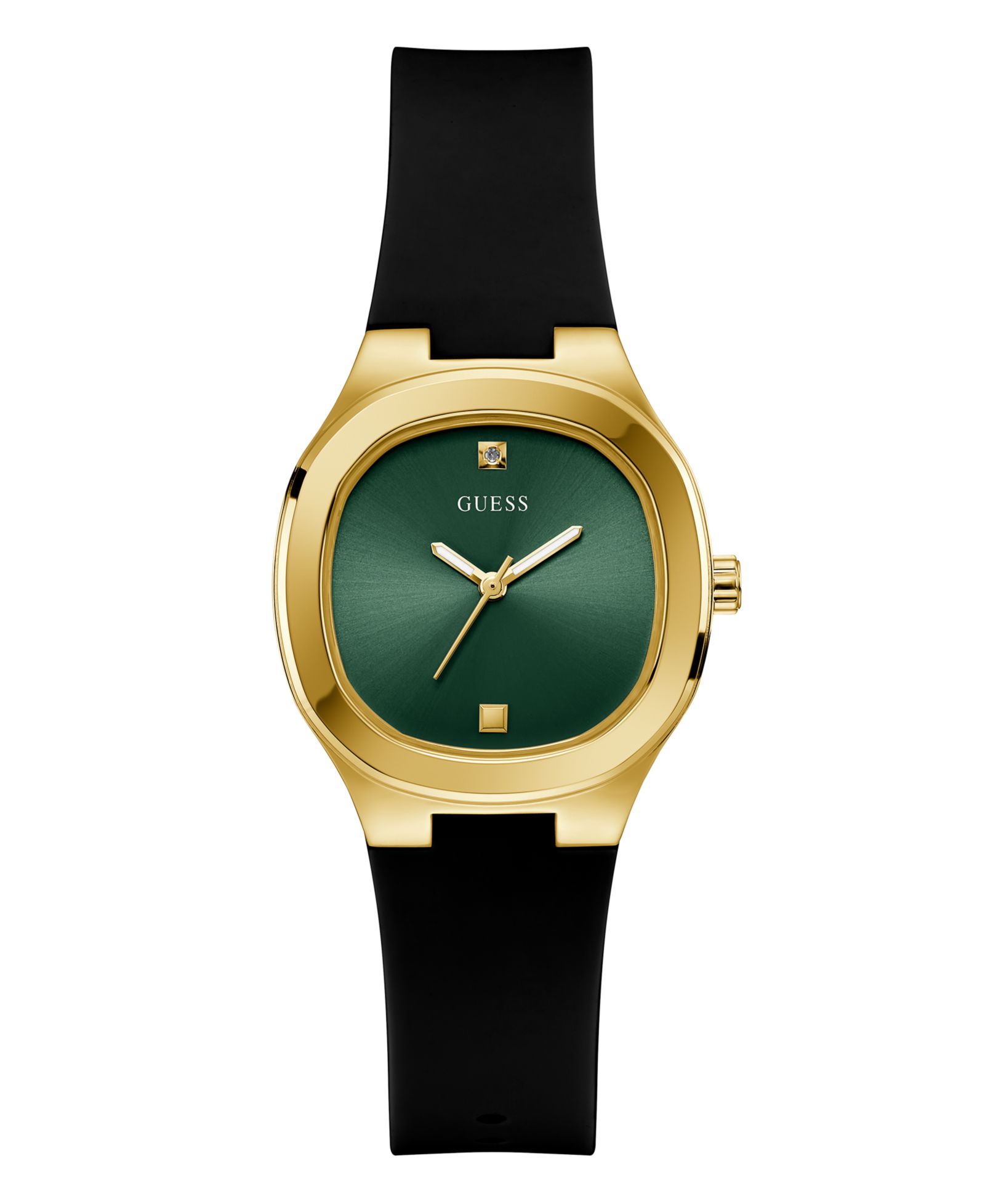 GUESS Women's Analog Black Silicone Watch 32mm