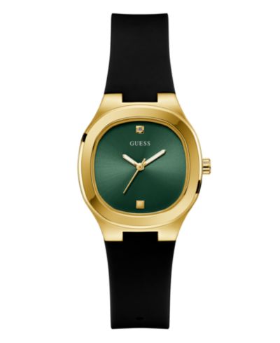 GUESS Women's Analog Black Silicone Watch 32mm