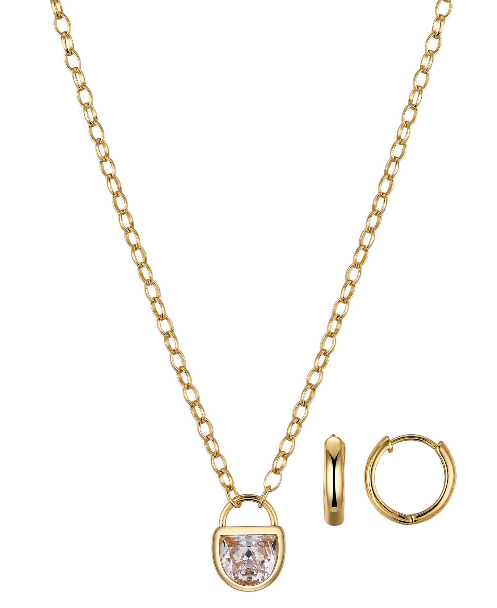Набор из кулона и сережек Unwritten Cubic Zirconia Lock Pendant