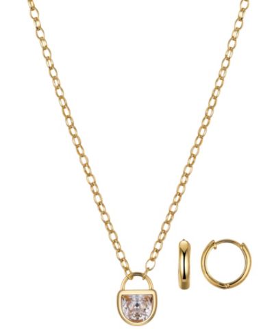 Набор из кулона и сережек Unwritten Cubic Zirconia Lock Pendant