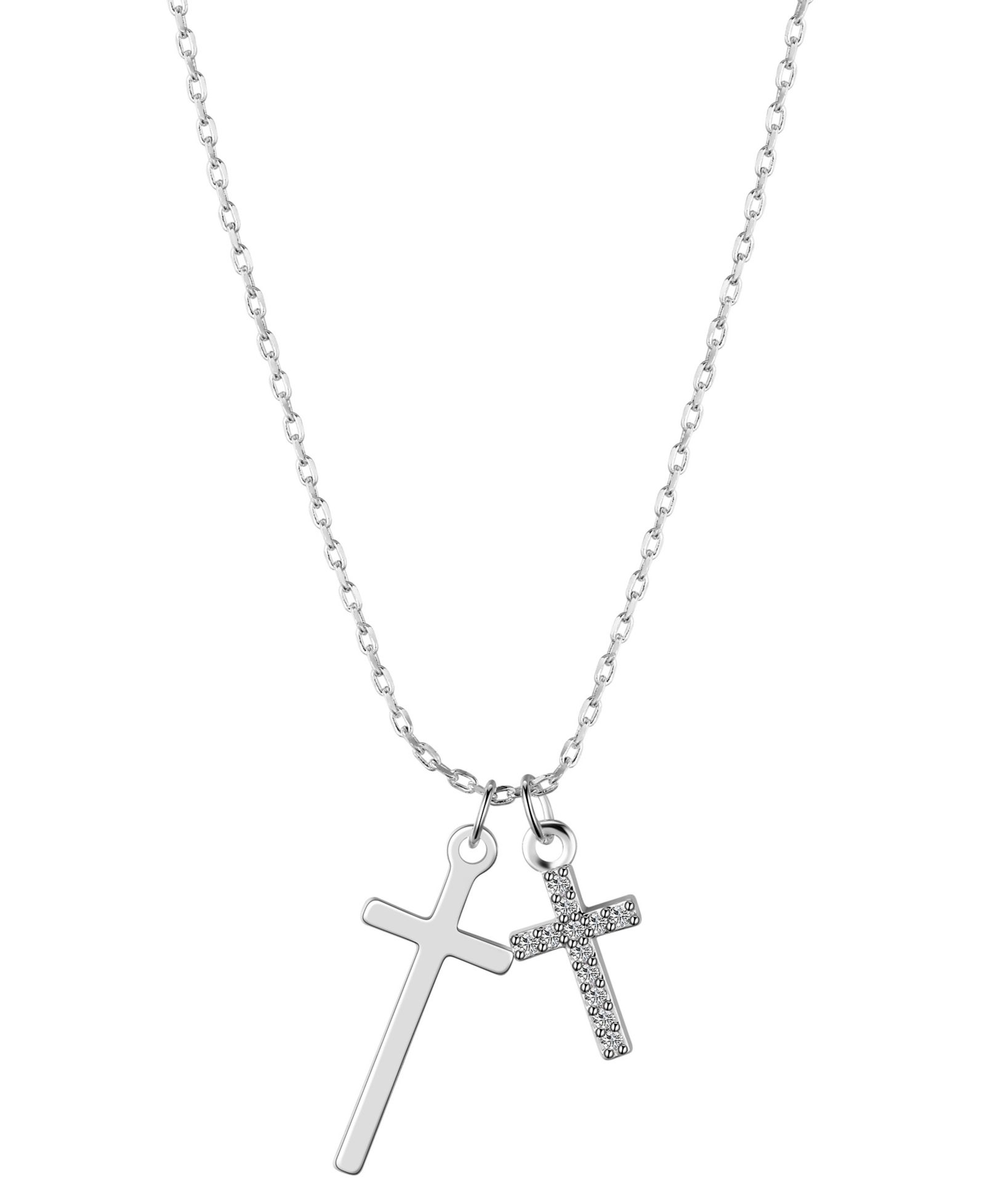 Ожерелье-подвеска Unwritten Cubic Zirconia and Silver Plated Cross