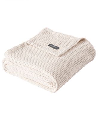 Eddie Bauer Solid Waffle Cotton Reversible Blanket, King