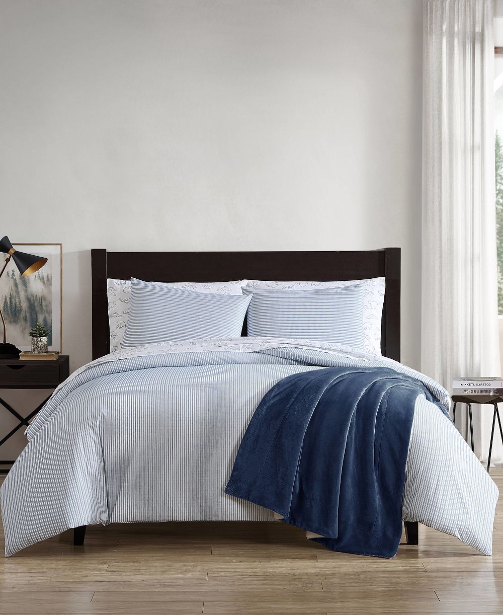 Комплект из 3 предметов Eddie Bauer Ticking Stripe Cotton Percale, Full/Queen