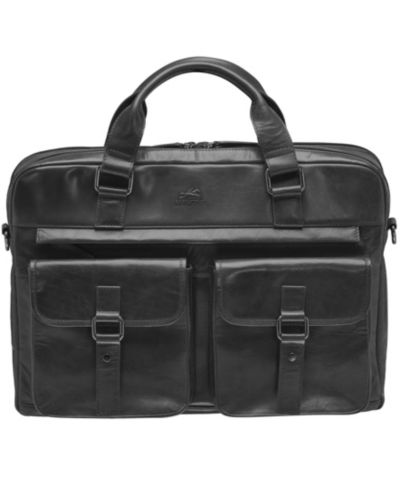 Мужской кожаный портфель Mancini с двумя отделениями для 15.6" ноутбука