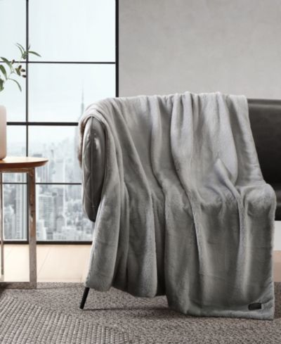 Kenneth Cole Reaction Solid Faux Fur Throw, 60x50
