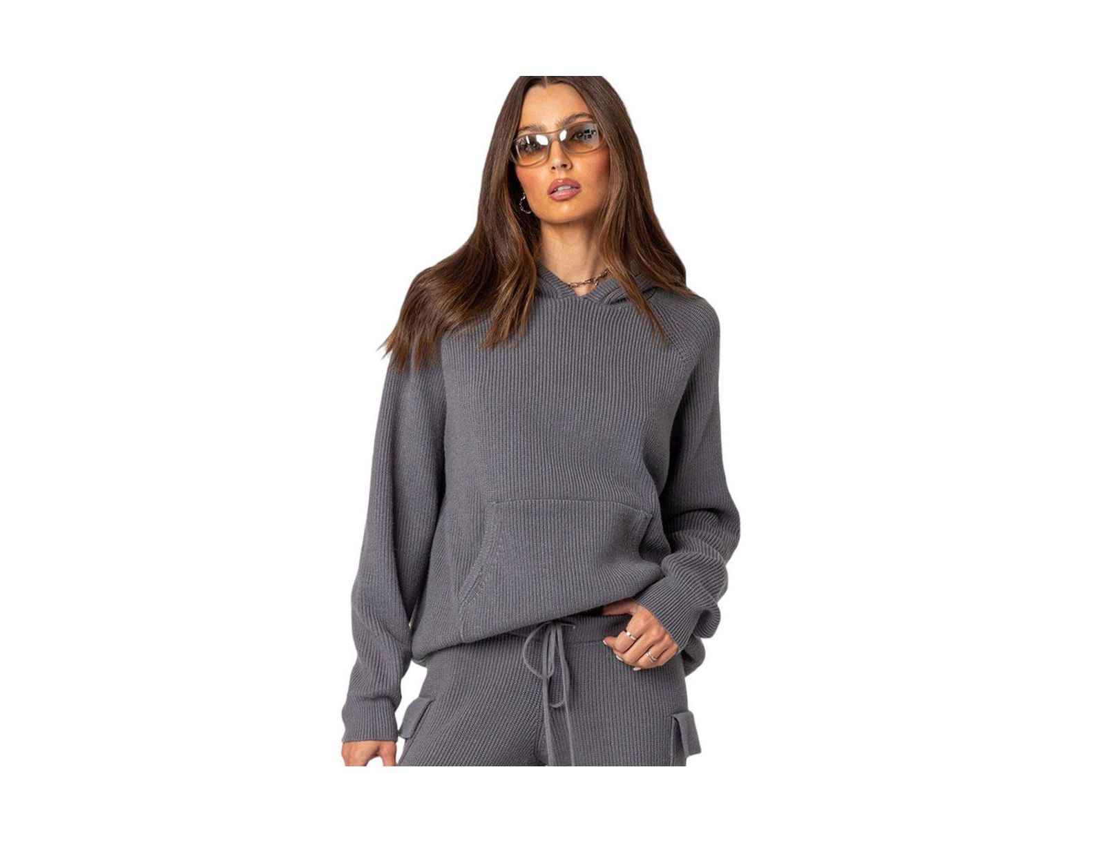 Edikted Women's Wynter Oversized Knit Hoodie