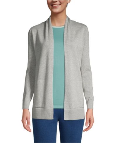 Lands' End Women's Long Sleeve Open Long Cardigan Sweater
