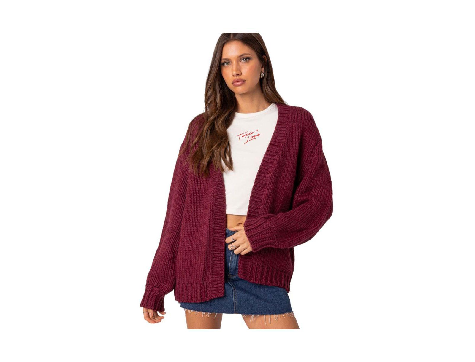 Edikted Women's Anina oversized knit cardigan