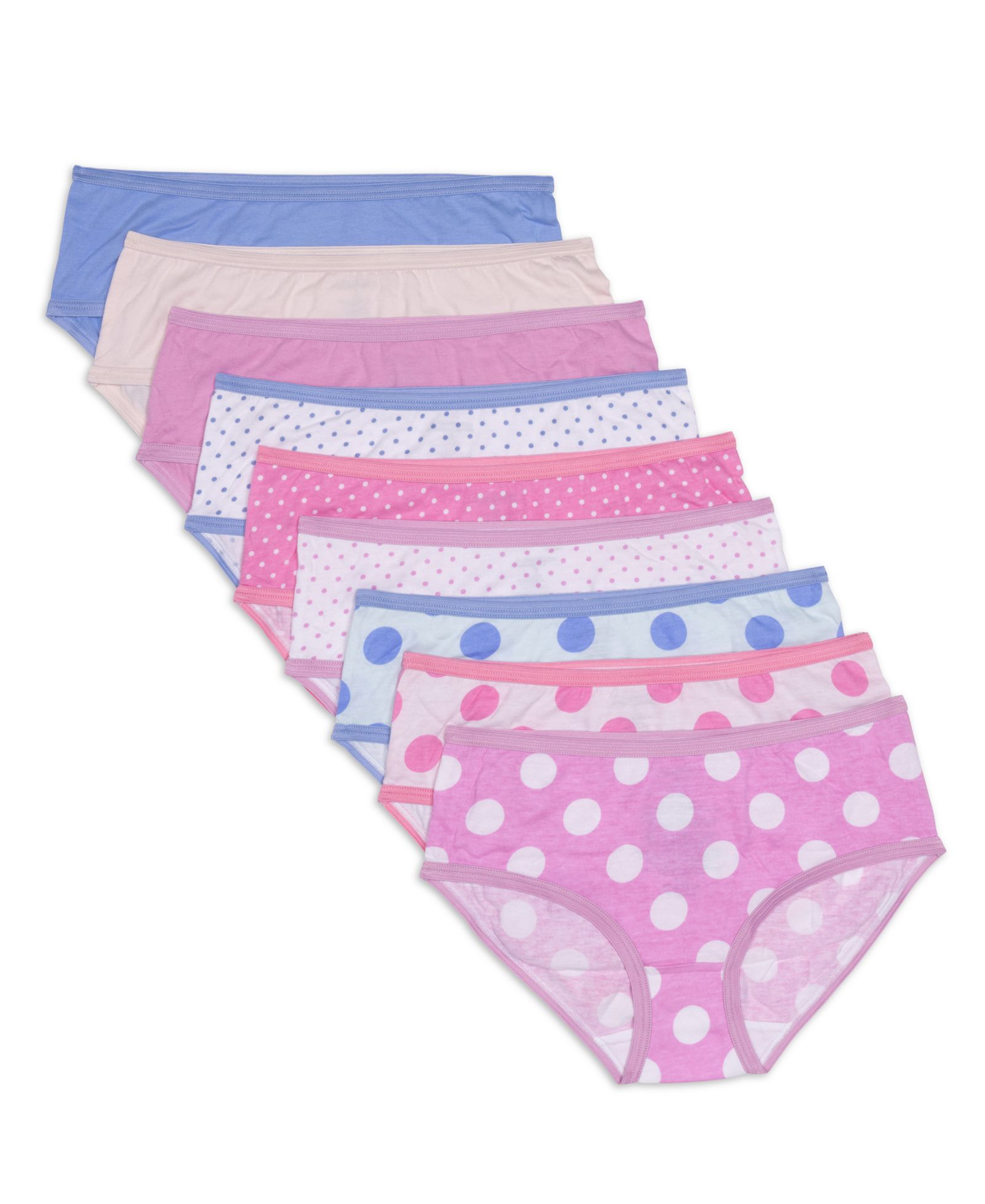 Maidenform Little & Big Girls Big and Little Dots Hipster Underwear, Pack of 9