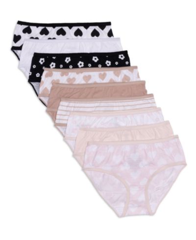 Maidenform Little & Big Girls Graphic Basics Brief Underwear, Pack of 9