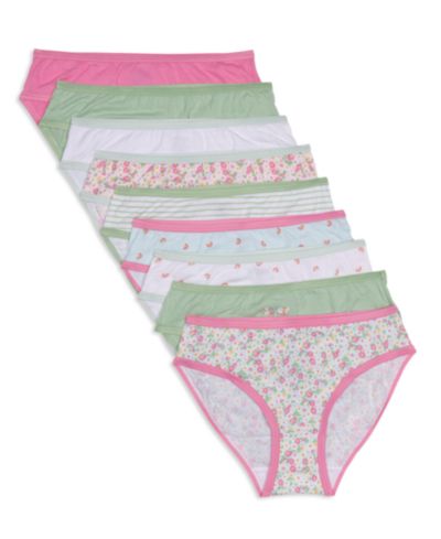 Maidenform Little & Big Girls Sketchy Floral Bikini Underwear, Pack of 9