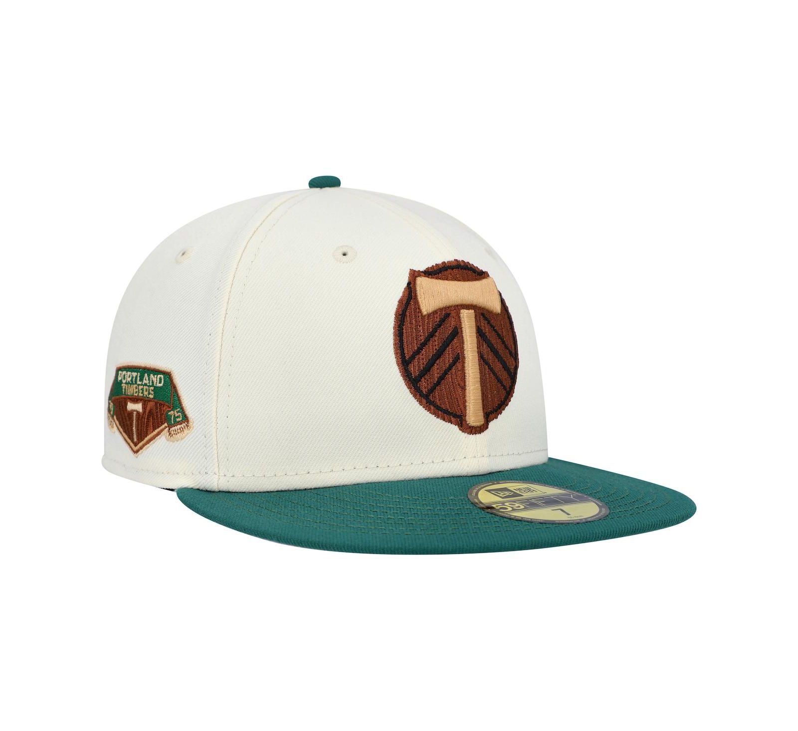 Men's New Era Cream Portland Timbers Wood grain 59FIFTY Fitted Hat