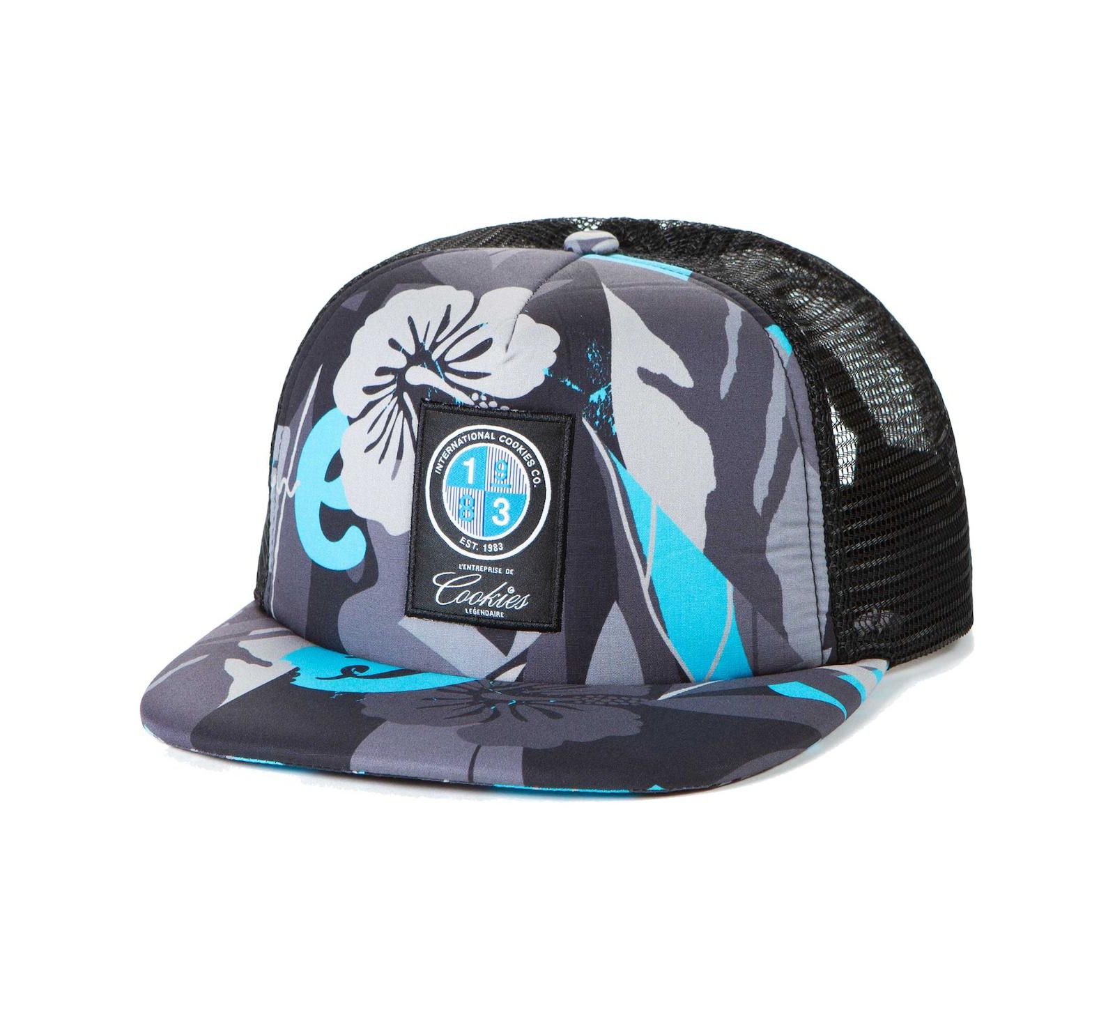 Мужская кепка Cookies Clothing Black Corsica All-Over Print Trucker Snapback Hat