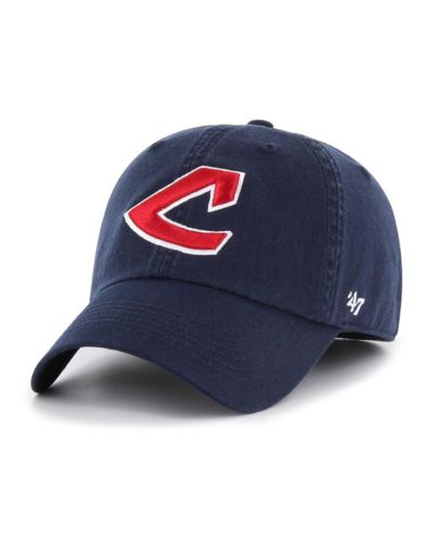 Мужская бейсболка '47 Brand Navy Cleveland Indians Cooperstown Collection Franchise Fitted