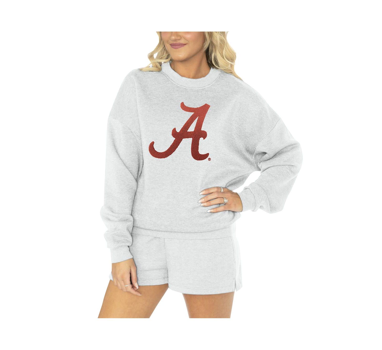 Женский комплект для сна Gameday Couture: толстовка с капюшоном и шорты, цвет Ash Alabama Crimson Tide
