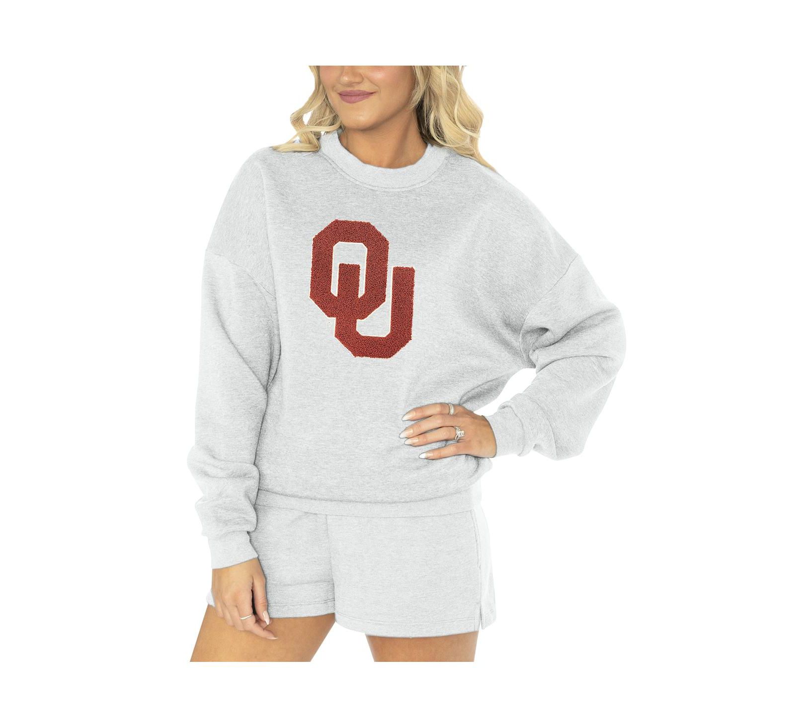 Женский комплект для сна Gameday Couture Ash Oklahoma Sooners Team Effort: свитшот и шорты