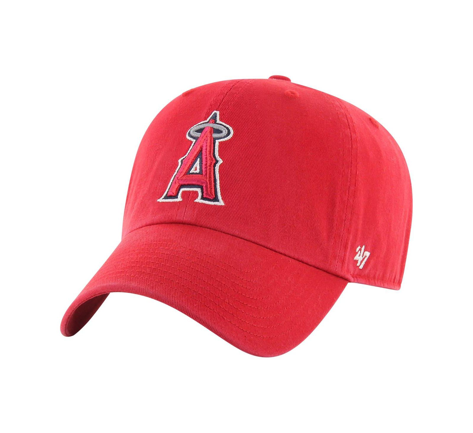 Men's '47 Brand Red Los Angeles Angels Clean Up Adjustable Hat