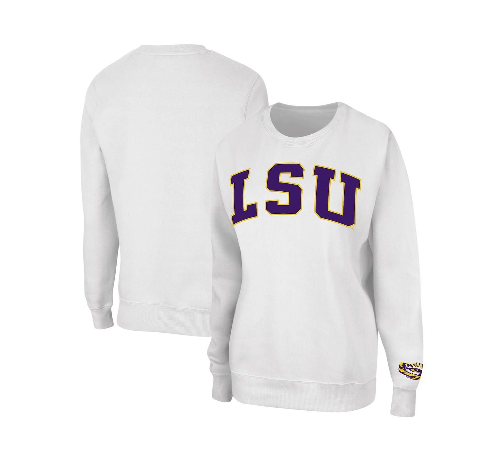 Женское свитшот-толстовка Colosseum White LSU Tigers Campanile с длинным рукавом