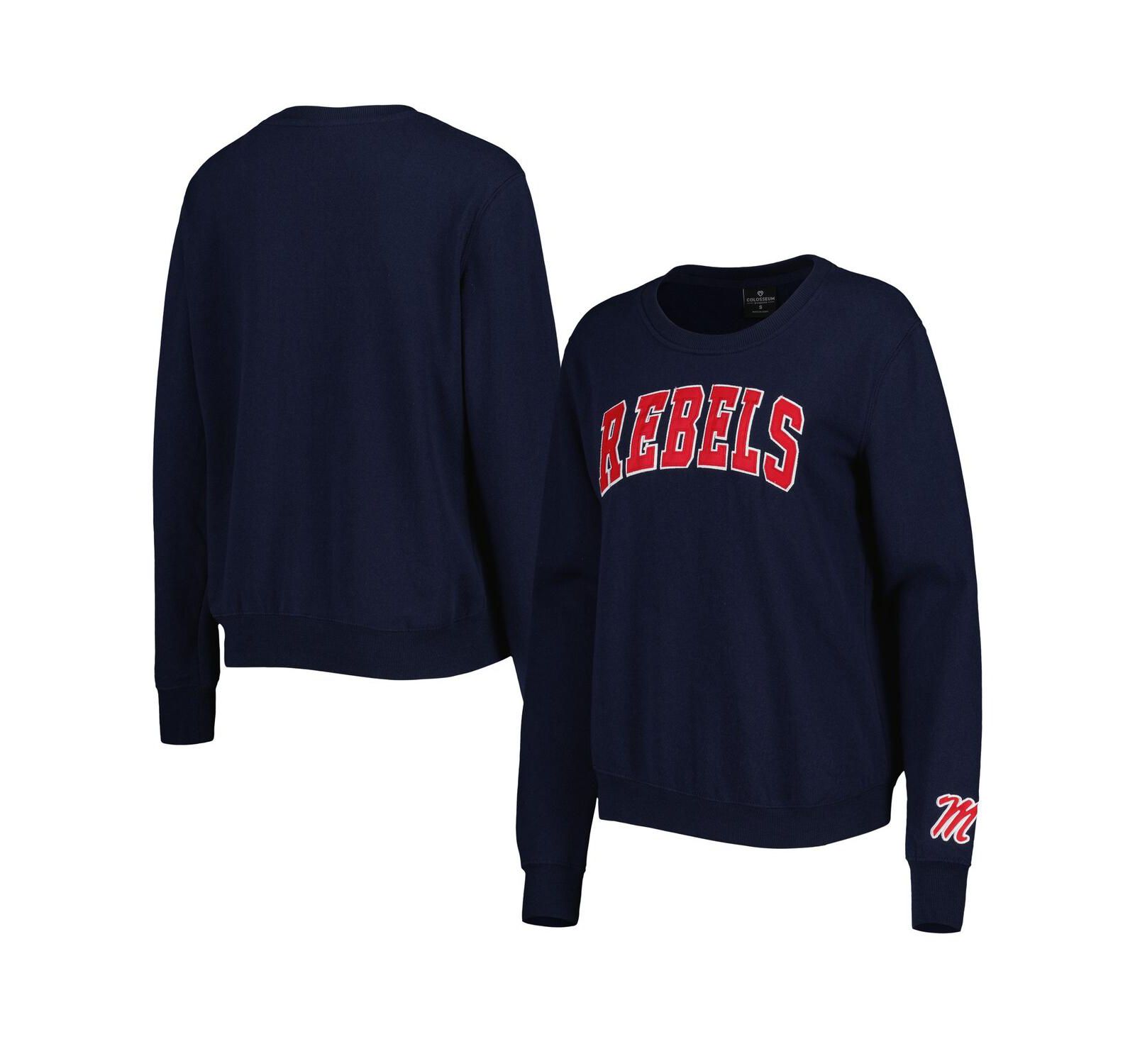Colosseum женский свитшот Navy Ole Miss Rebels Campanile Pullover