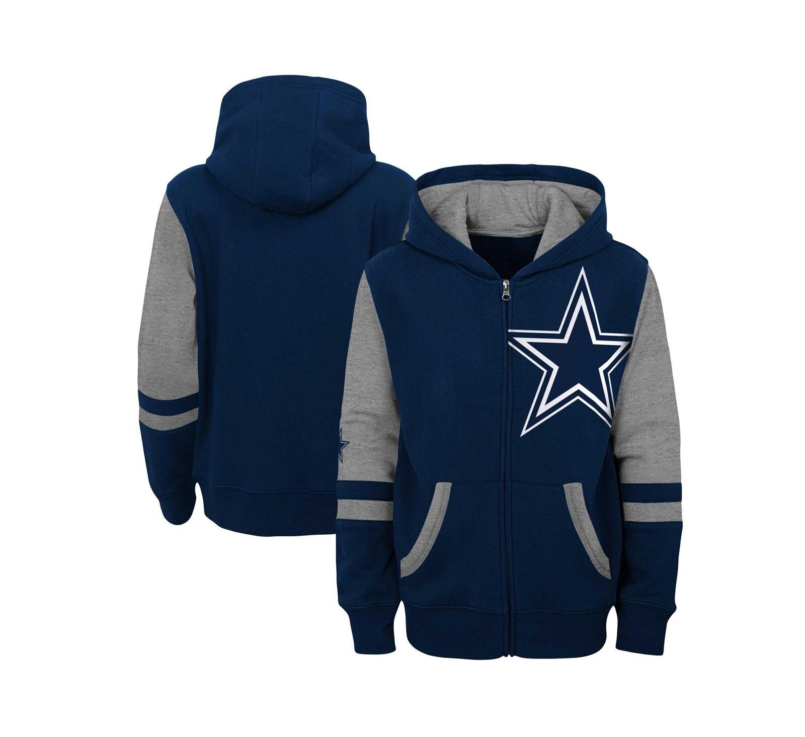 Детское худи Outerstuff Navy Dallas Cowboys Colorblock Full-Zip