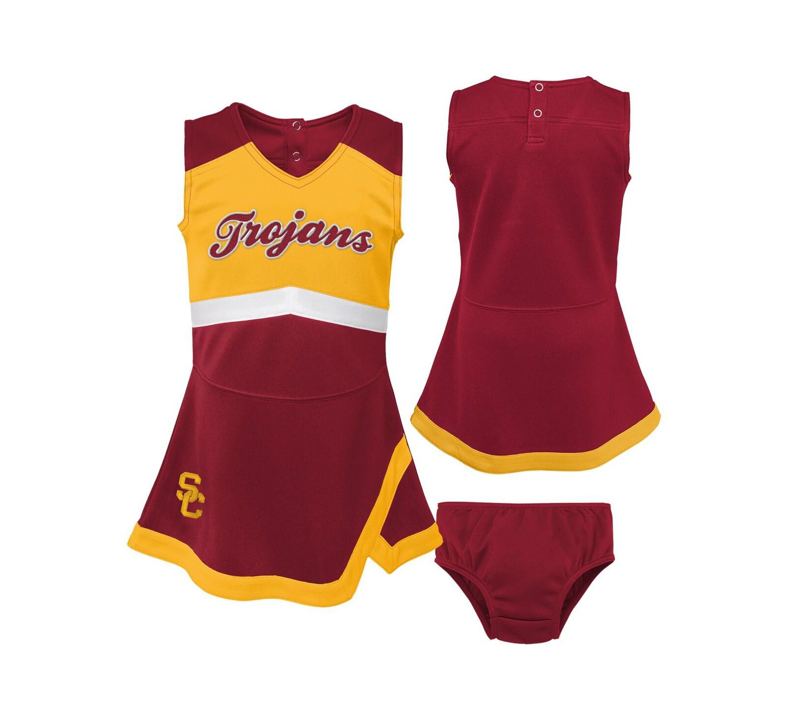Комплект из платья и шорт Outerstuff Girls Preschool Cardinal, Gold USC Trojans Two-Piece Cheer Captain Jumper Dress and Bloomers Set
