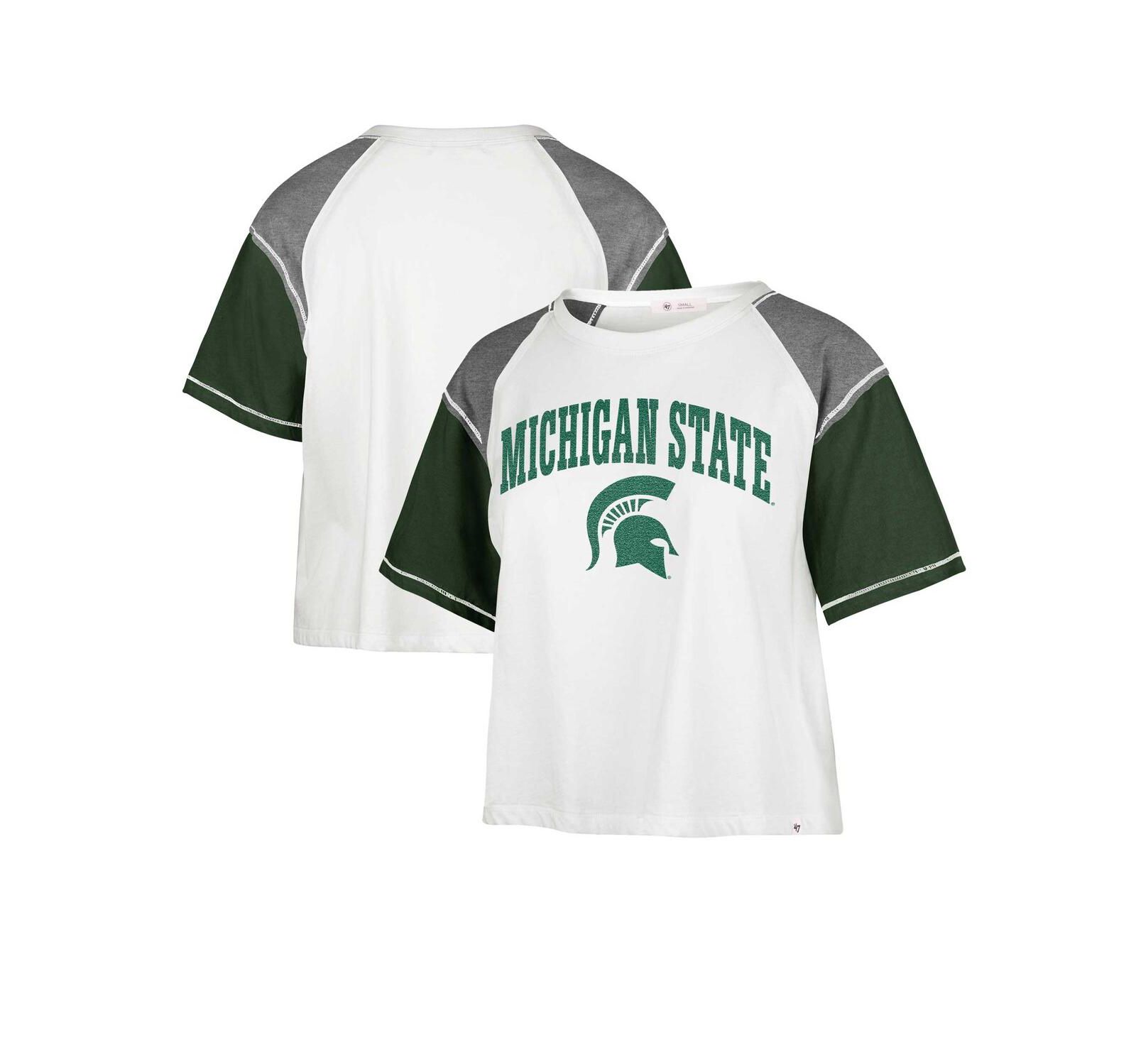 Женская укороченная футболка '47 Brand Michigan State Spartans Serenity Gia, белая