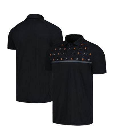 Men's LevelWear Black San Francisco Giants Sector Batter Up Raglan Polo Shirt