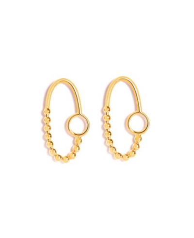 Серьги-кольца Nectar Nectar New York Beaded Oval Hoop