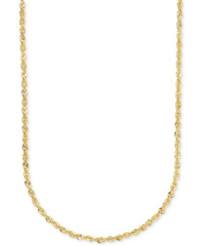 Цепочка-подвеска Highly Polished Rope Link 18" в золоте 14k