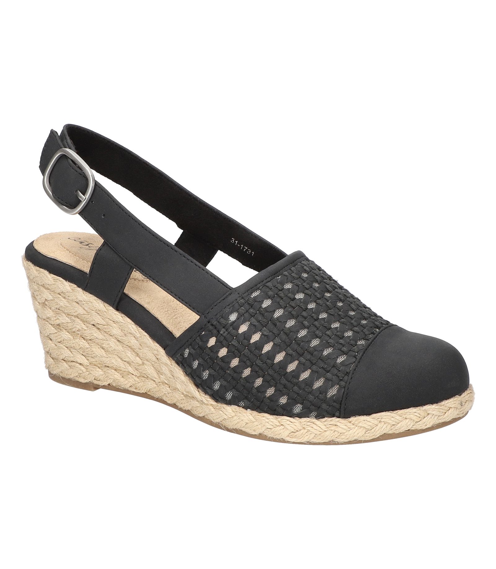 Easy Street Women's Taffy Buckle Slingback Espadrille Wedges