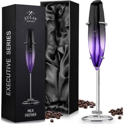 Zulay Kitchen Executive Series Luxury Milk Frother Handheld Electric Foam Maker