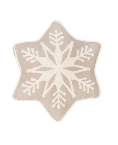 Декоративная акцентная подушка C&F Home Snowflake Shaped из хлопчатобумажной смеси, 18" x 18"