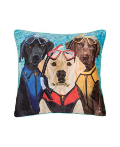 C&F Home Snorkel Dog Light-Up LED Accent Throw Pillow, 18" x 18"