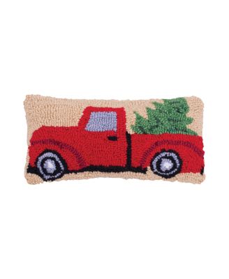Рождественская декоративная подушка Red Pickup Truck