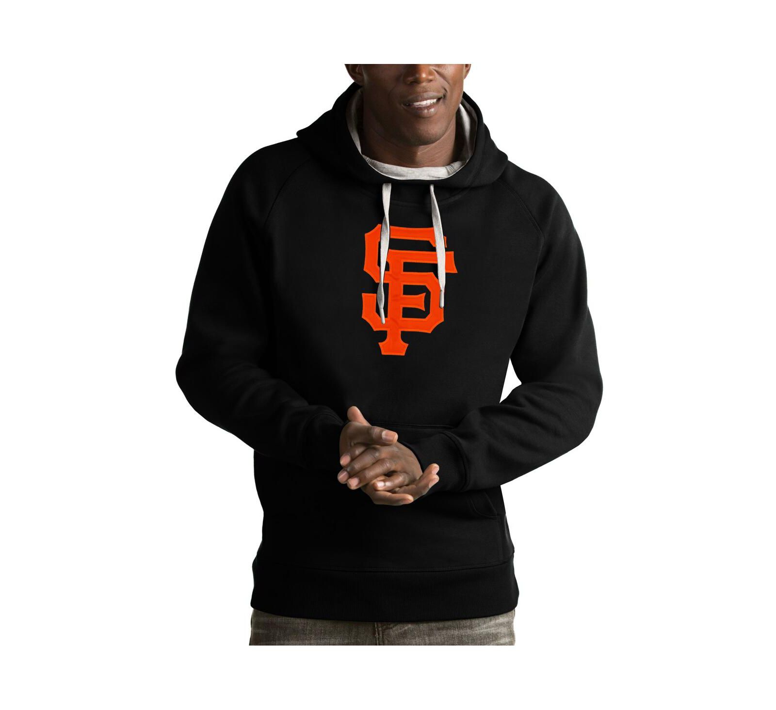 Мужской свитшот Antigua Black San Francisco Giants Victory Pullover Hoodie