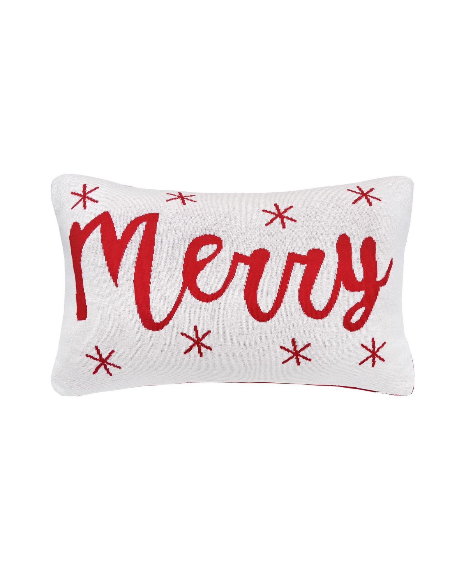 Merry Knitted Christmas Throw Pillow, 14" x 22"