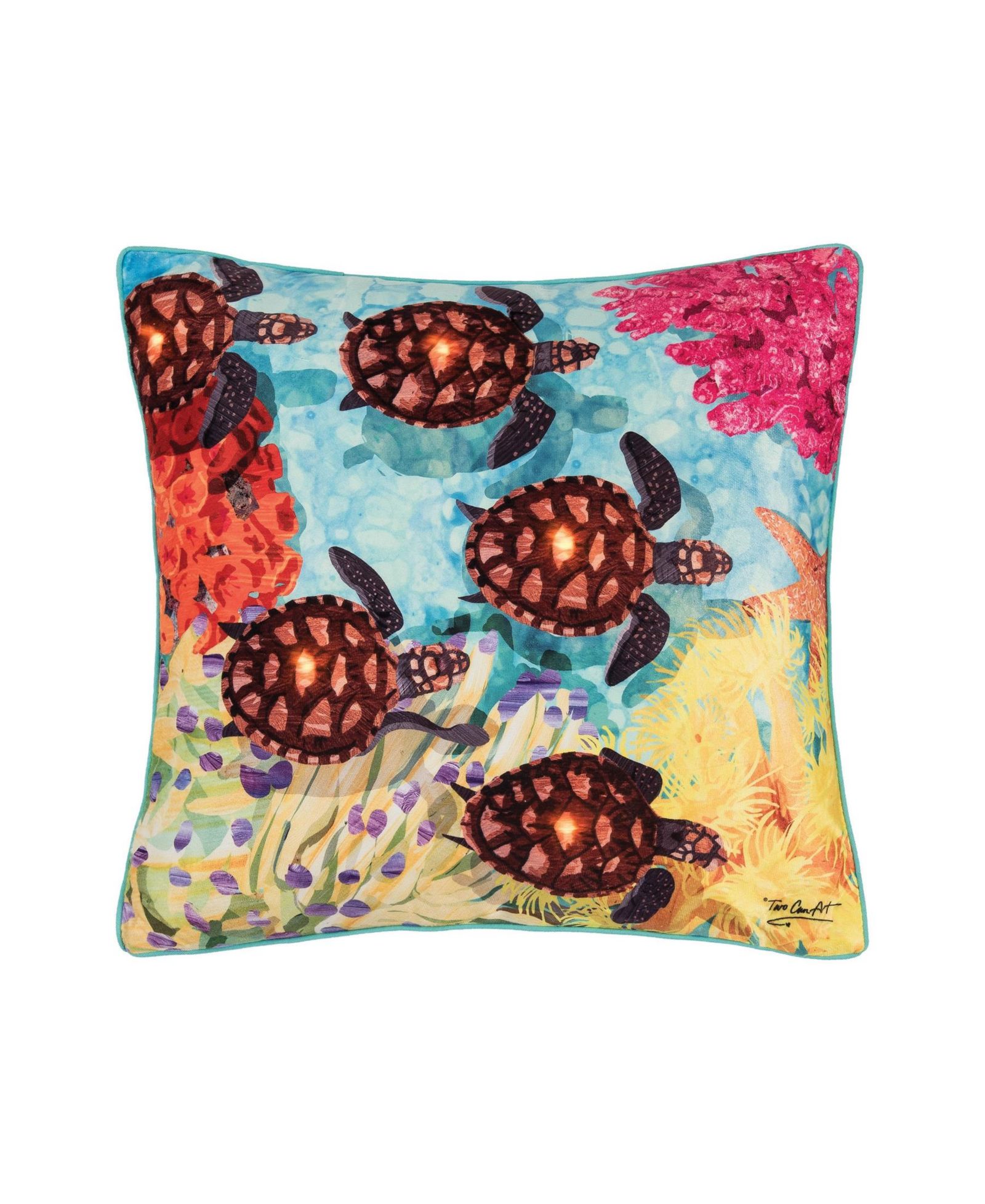 C&F Home Baby Turtle Light-Up LED Accent Throw Pillow