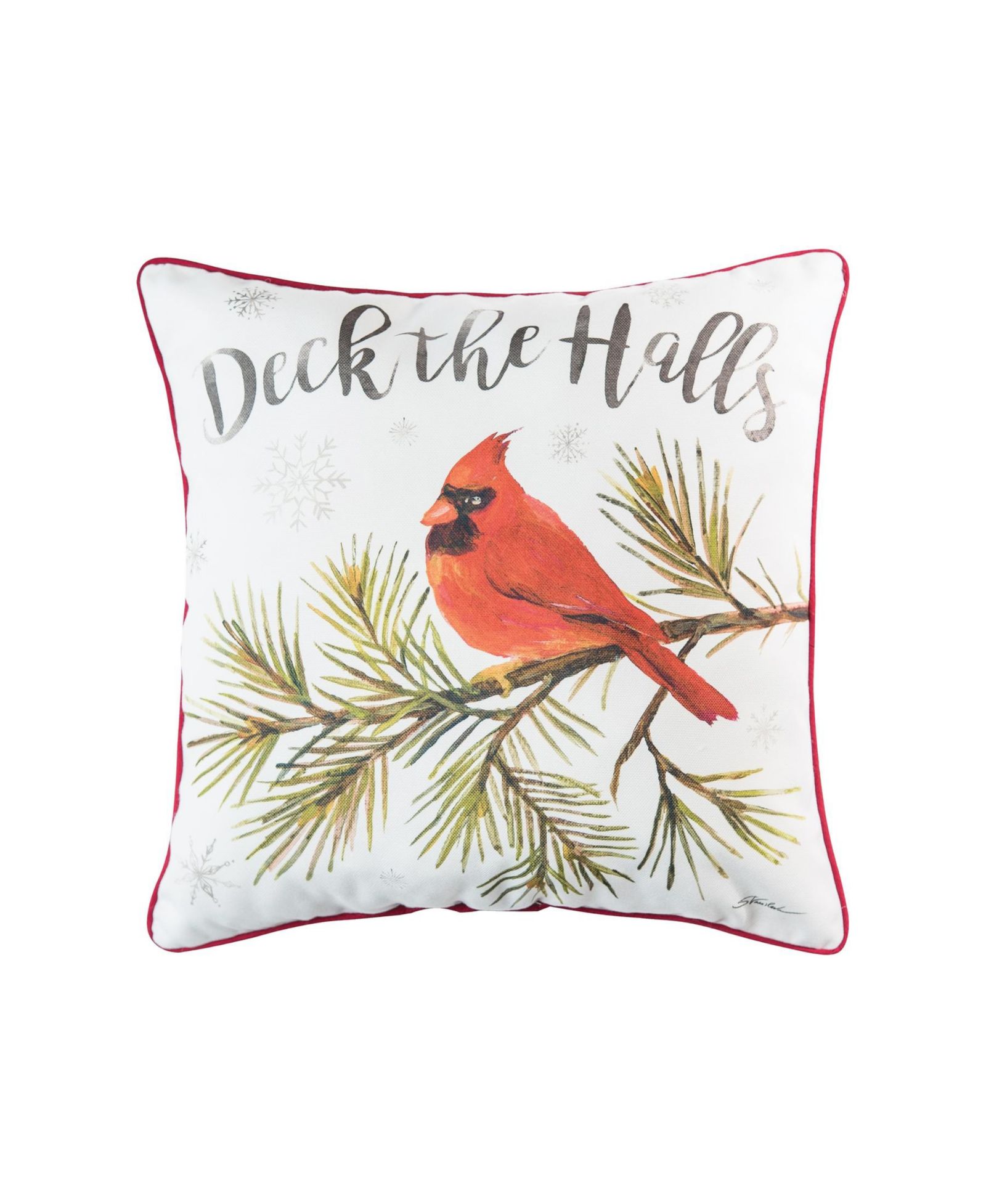 C&F Home Deck The Halls Cardinal Christmas Printed Throw Pillow