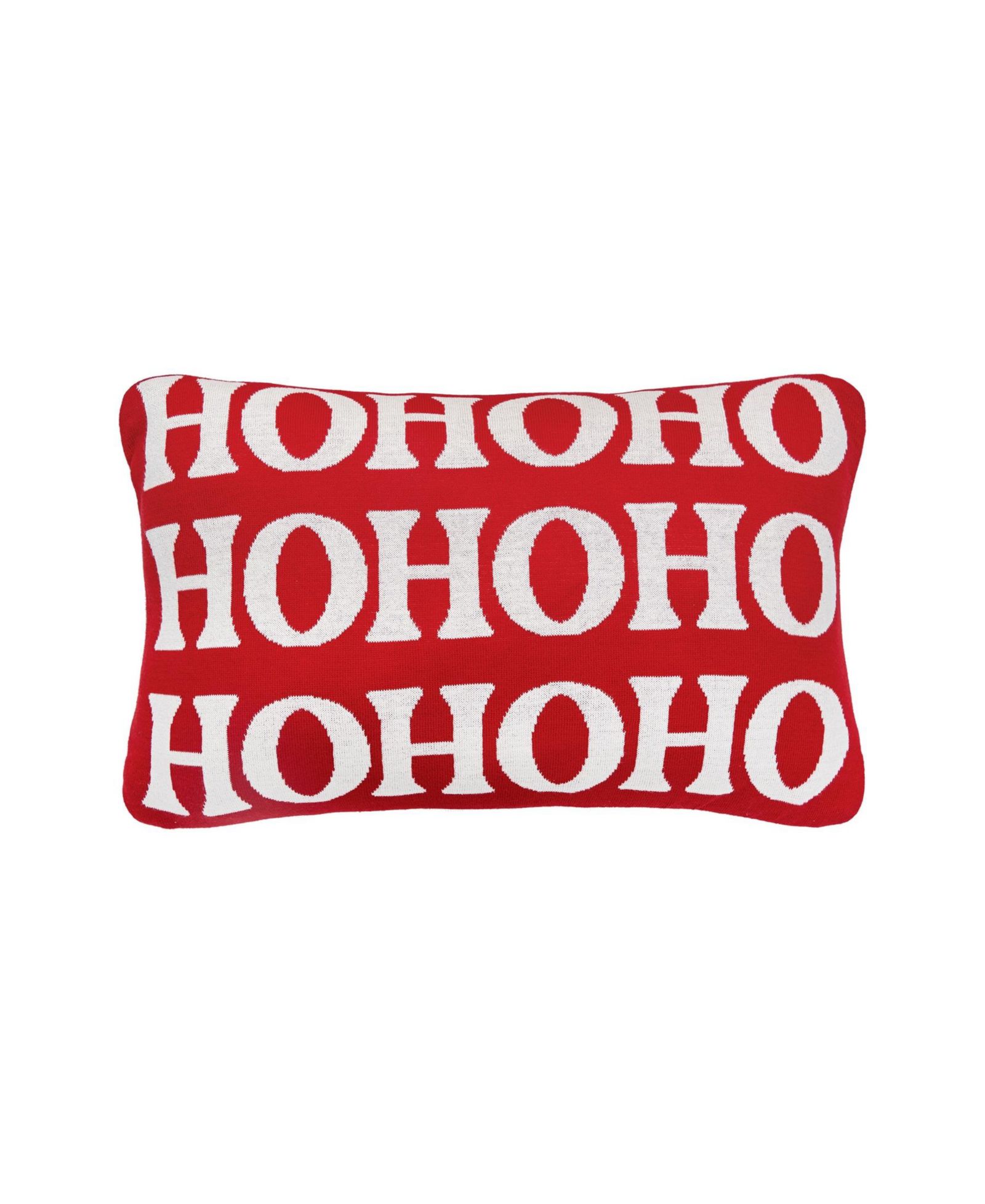 Ho Ho Ho Reversible Knitted Christmas Throw Pillow, 14" x 22"