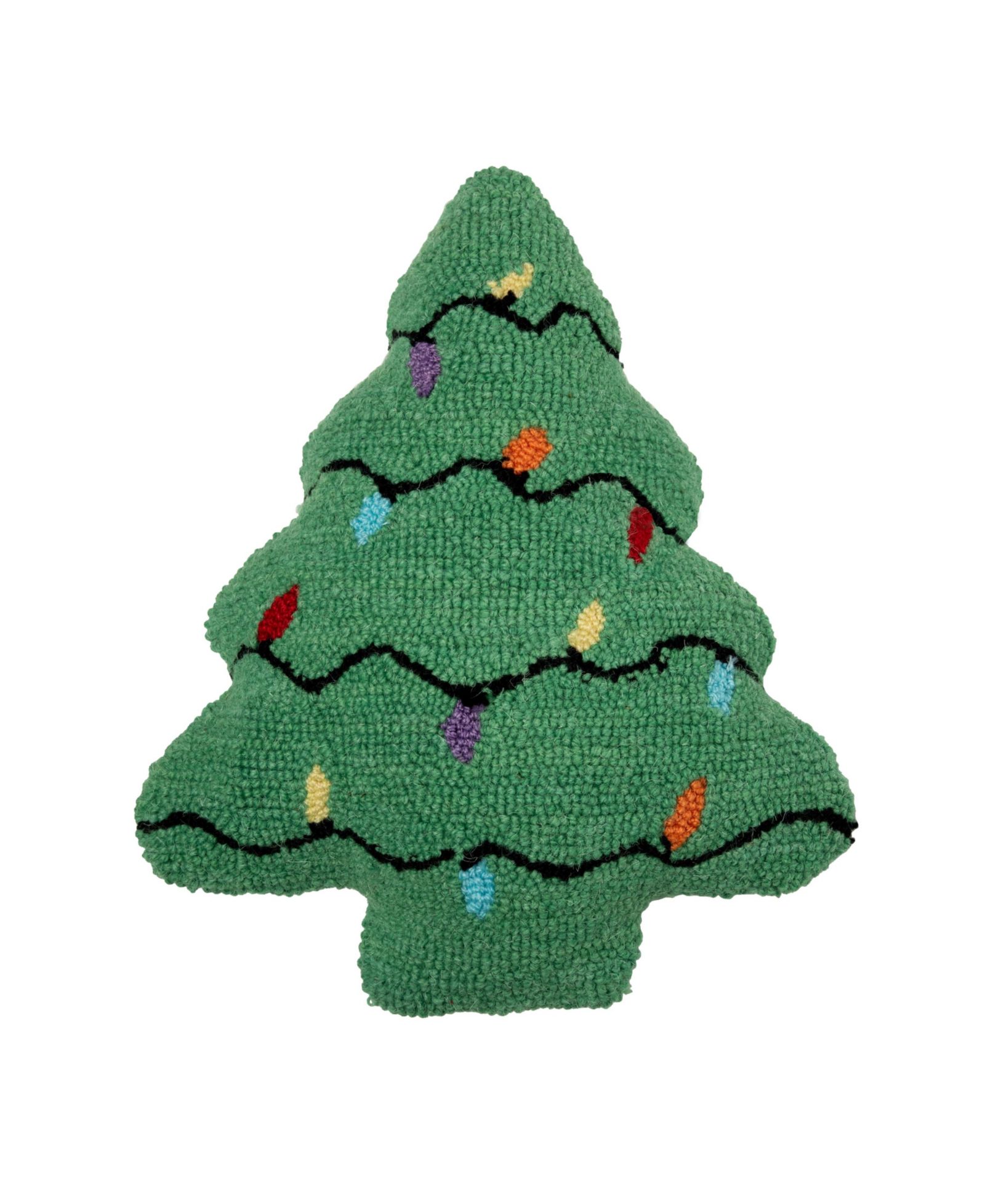 Christmas Tree Shaped Hooked Mini Accent Pillow 13" x 16"