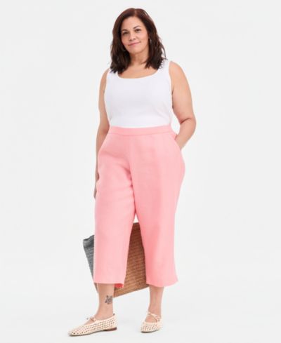 Charter Club брюки из 100% льна Plus Size Cropped