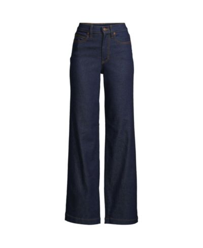 Lands' End Petite Recover High Rise Wide Leg Blue Jeans