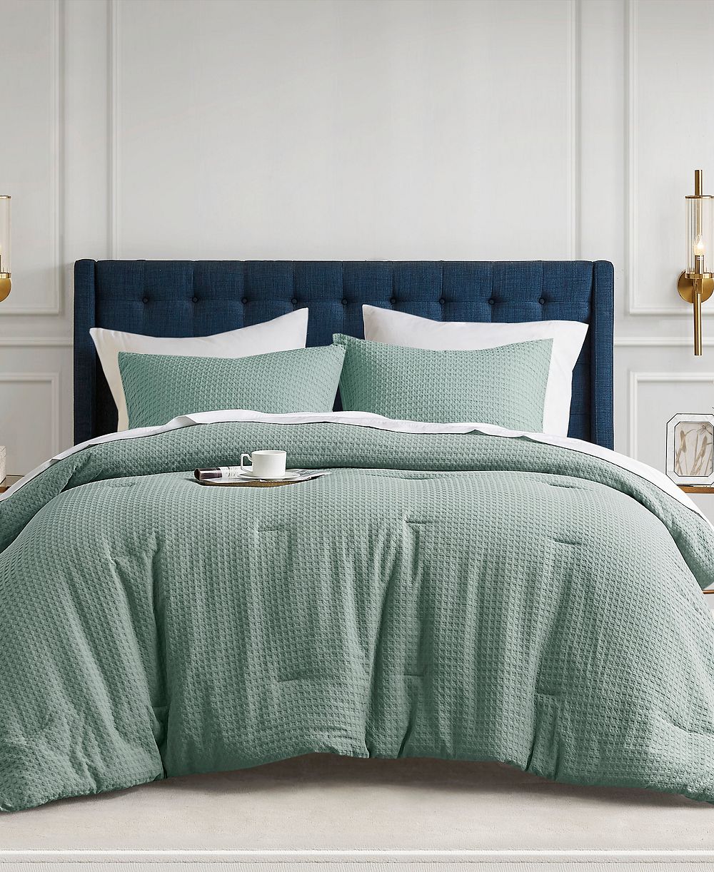 510 Design Mina Waffle Textured 3-Pc. Comforter Set, Full/Queen