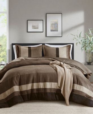 510 Design Boulder Stripe Micro Suede 3-Pc. Comforter Set, King/California King