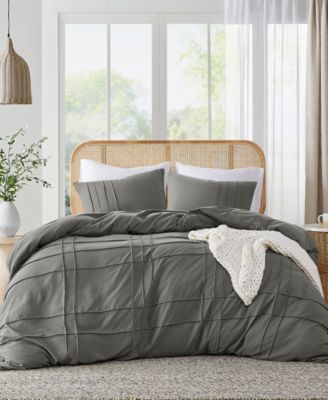 510 Design Porter Washed Pleated 3-Pc. Duvet Cover Set, King