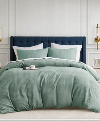 510 Design Mina Waffle Textured 3-Pc. Duvet Cover Set, Full/Queen