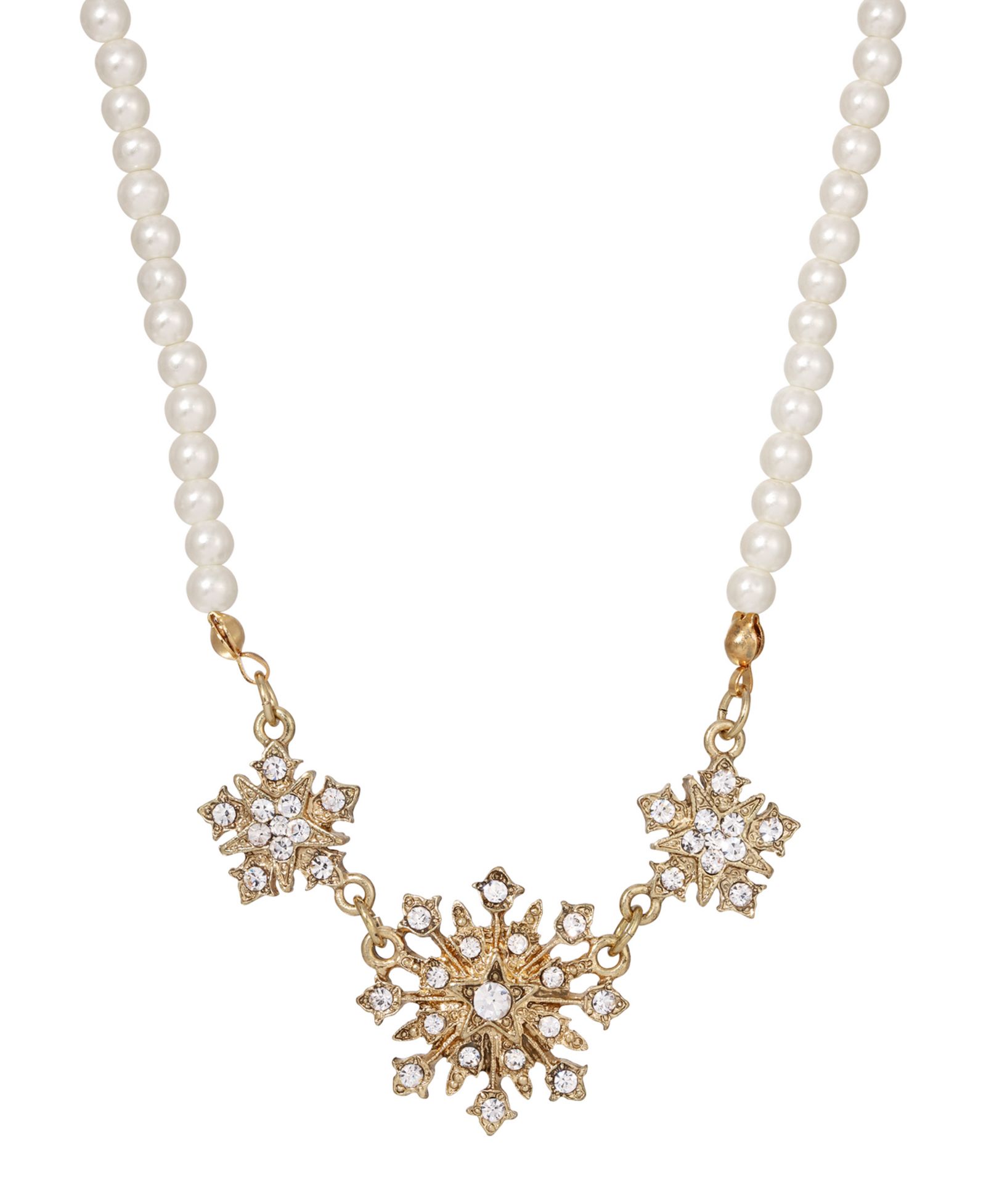 Ожерелье 2028 Imitation Pearl Crystal Starburst Collar